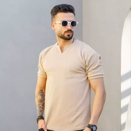 خرید تیشرت یقه کوبایی سفید