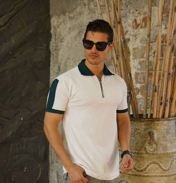 تیشرت نیم زیپ مردانه