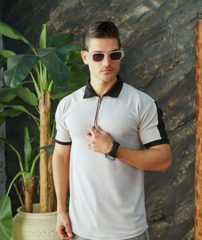 تیشرت نیم زیپ مراکشی