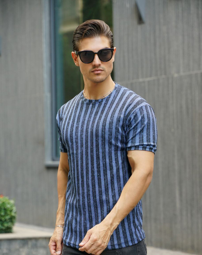 خرید تیشرت راه راه آبی