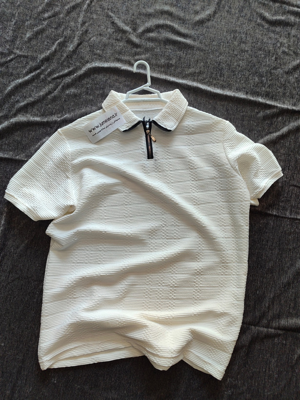 خرید تیشرت نیم زیپ طرح برجسته