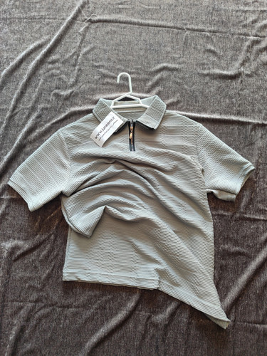 خرید تیشرت نیم زیپ مردانه طرح برجسته