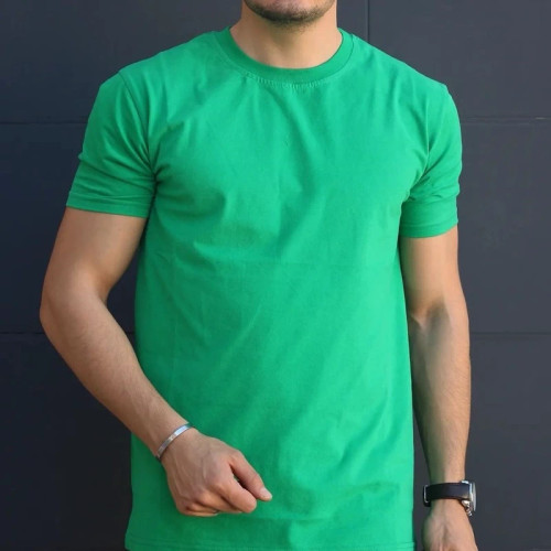 خرید تیشرت بیسیک مردانه رنگ سبز یشمی سیر