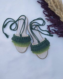 صندل مکرومه بند دار سبز