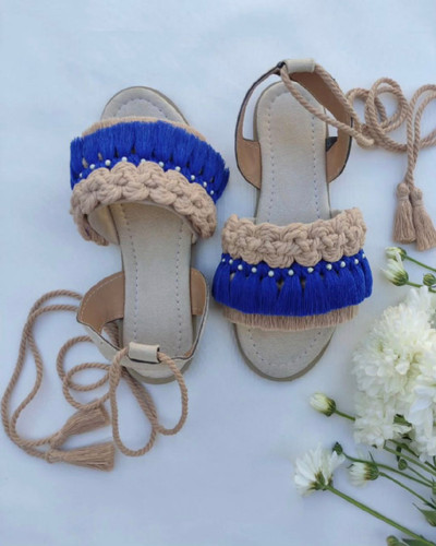 صندل مکرومه بافی بند دار