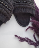 خرید صندل مکرومه با مروارد مشکی