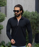 خرید بلوز نیم زیپ مشکی مردانه