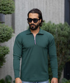 خرید تیشرت آستین بلند مردانه نیم زیپ