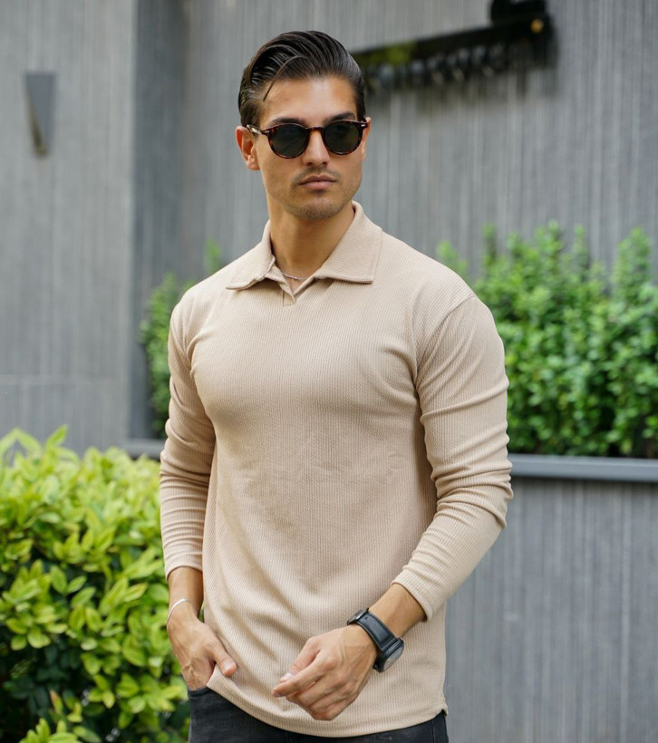 خرید تیشرت یقه دار استین بلند