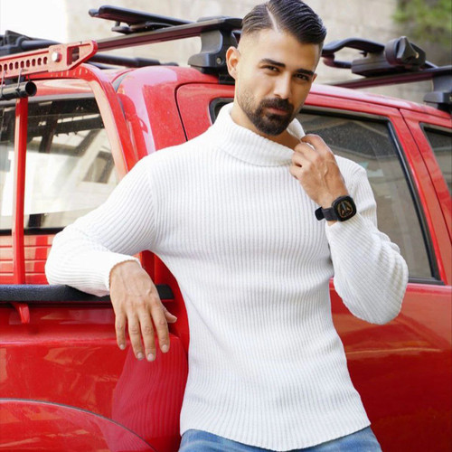 یقه اسکی مردانه کش بافت