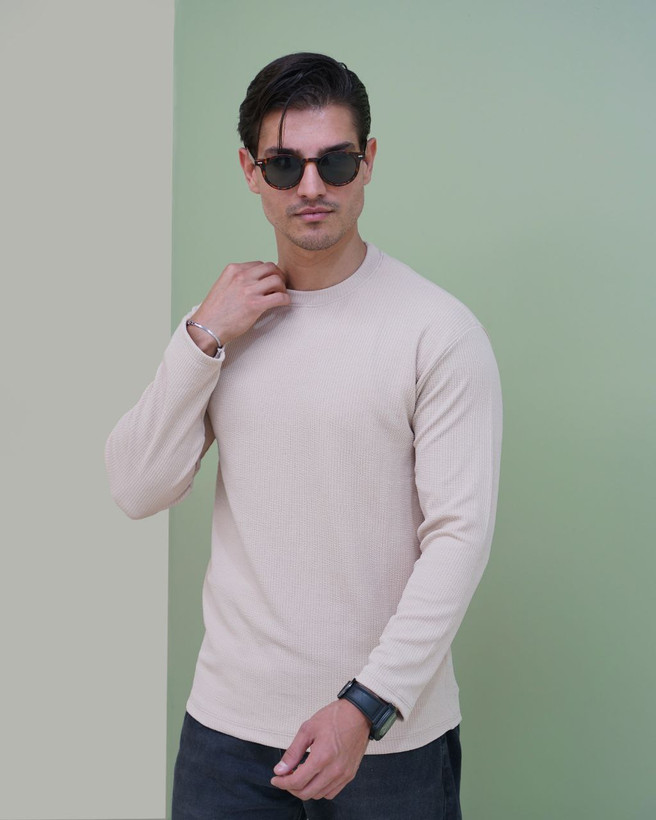 تیشرت یقه گرد مردانه آستین بلند