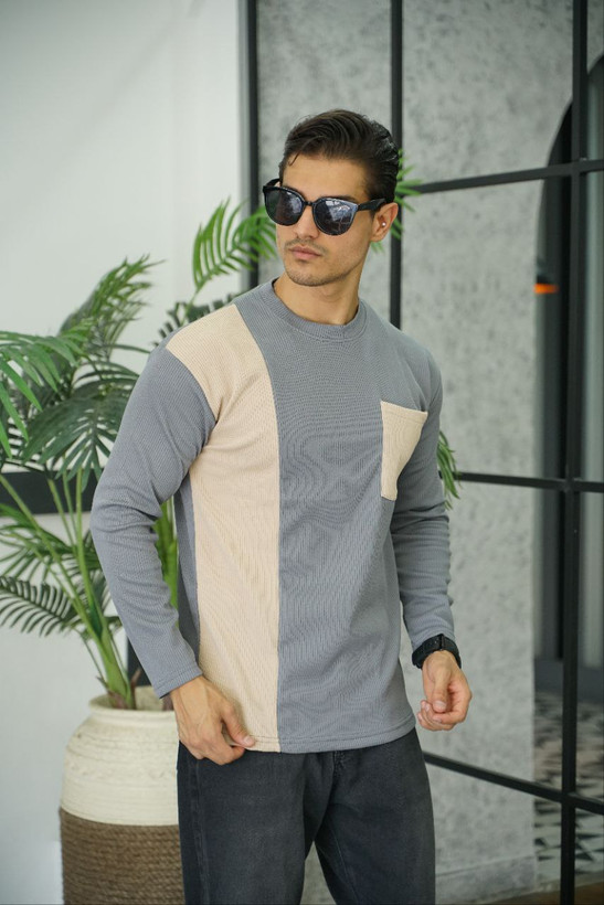 تیشرت جیب دار مردانه آستین بلند