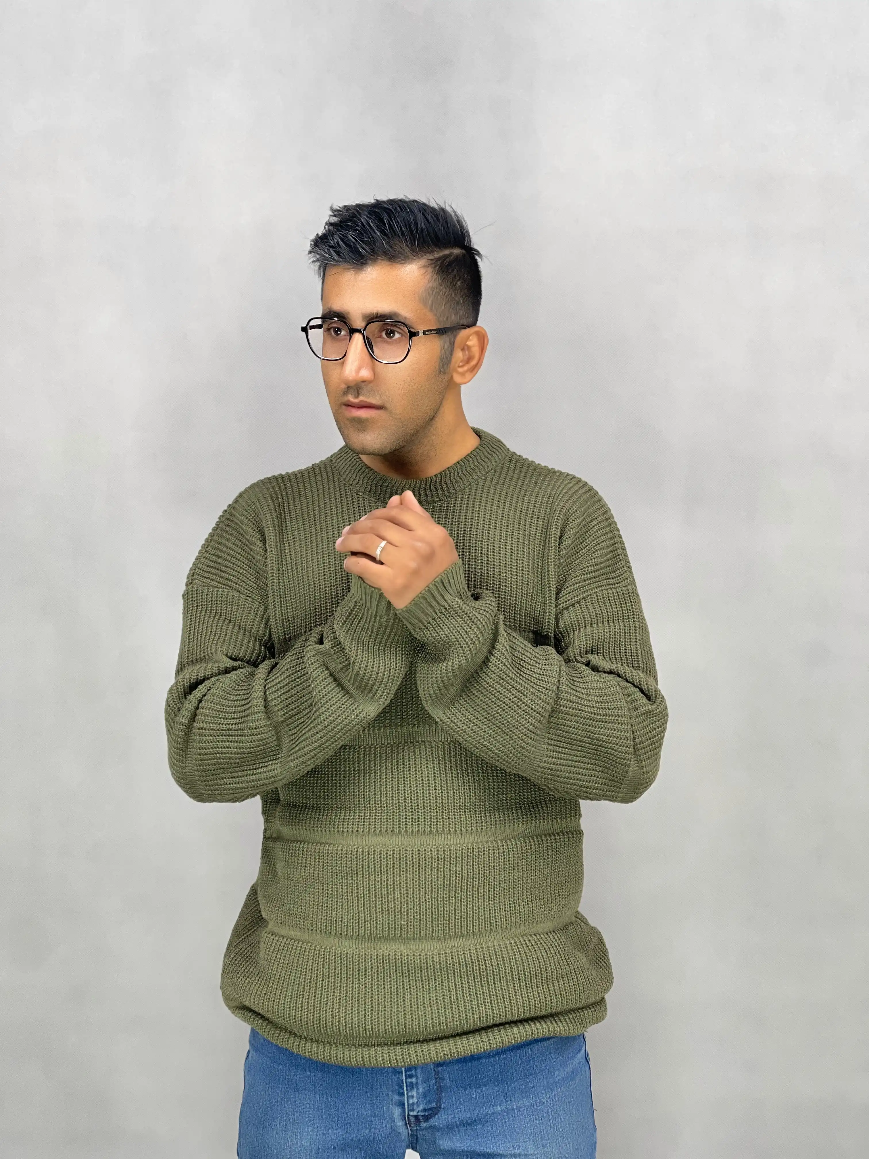 خرید بلوز بافت لش یقه گرد