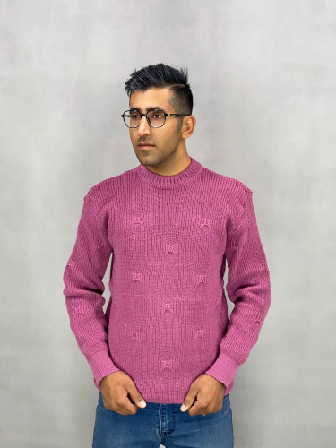 خرید بافت یقه گرد مردانه سرخ ابی