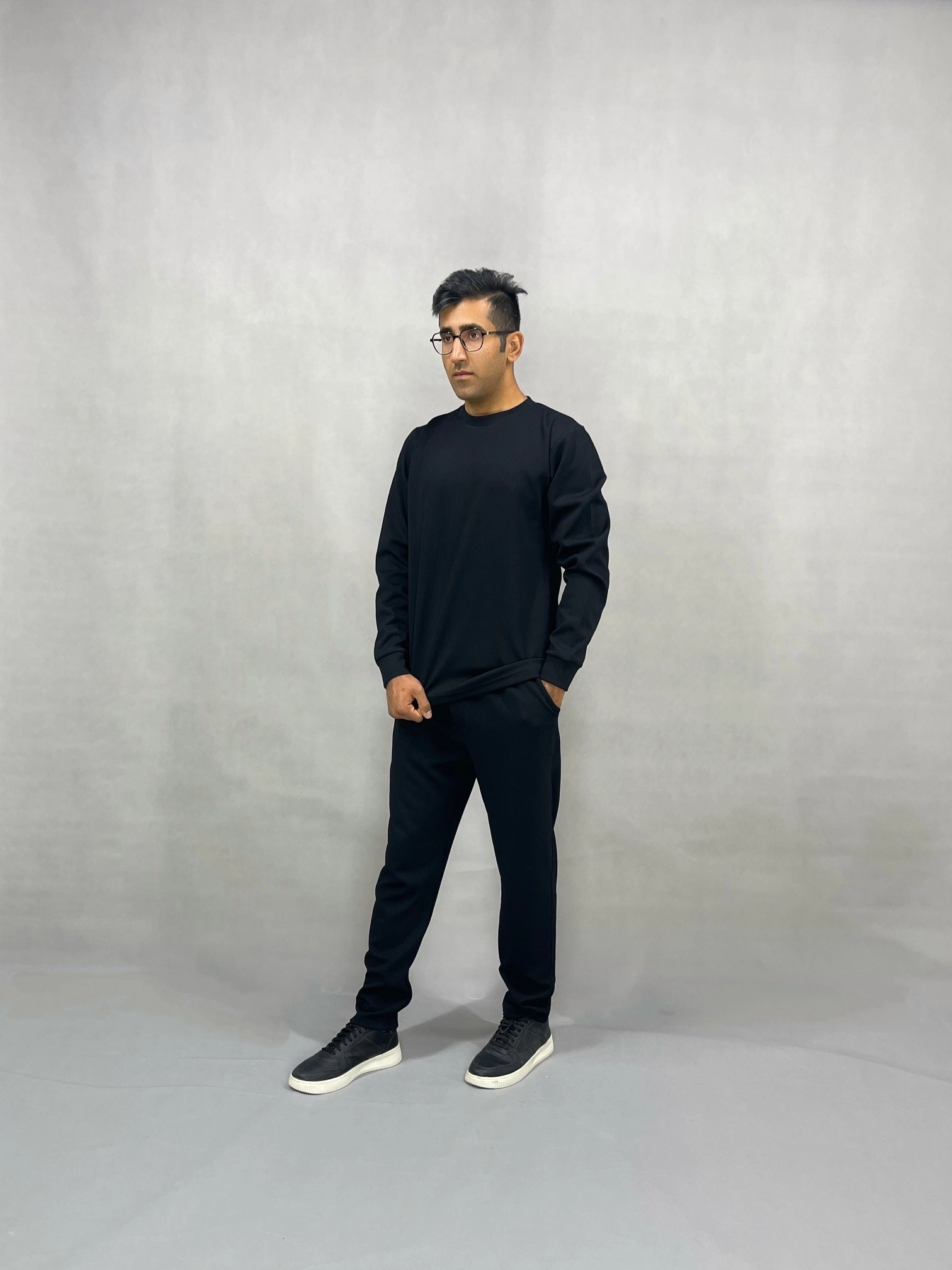 خرید ست بلوز و شلوار بیسکوئیتی مشکی