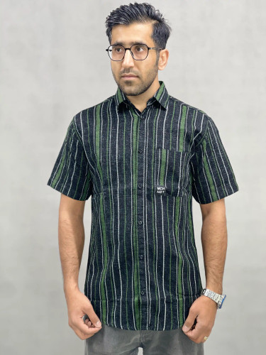 خرید پیراهن کنفی آستین کوتاه باکسی مردانه