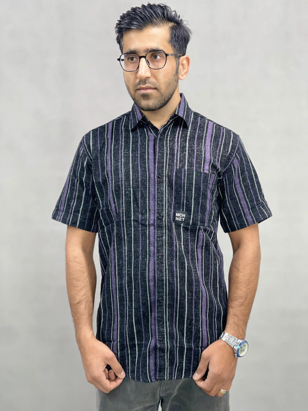 خرید پیراهن باکسی استین کوتاه کنفی مردانه