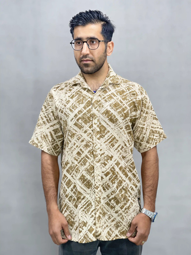 خرید پیراهن باکسی کنفی آستین کوتاه مردانه