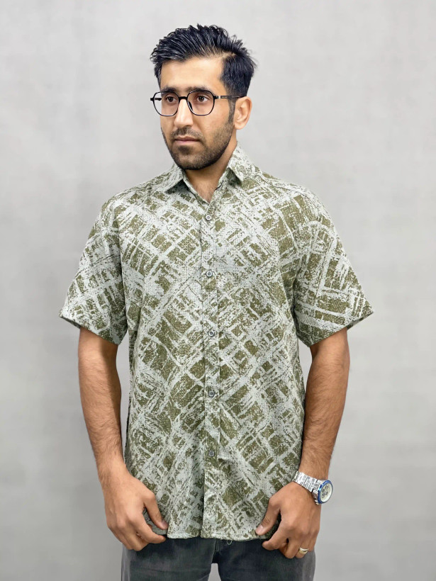 خرید پیراهن کنفی استین کوتاه مردانه